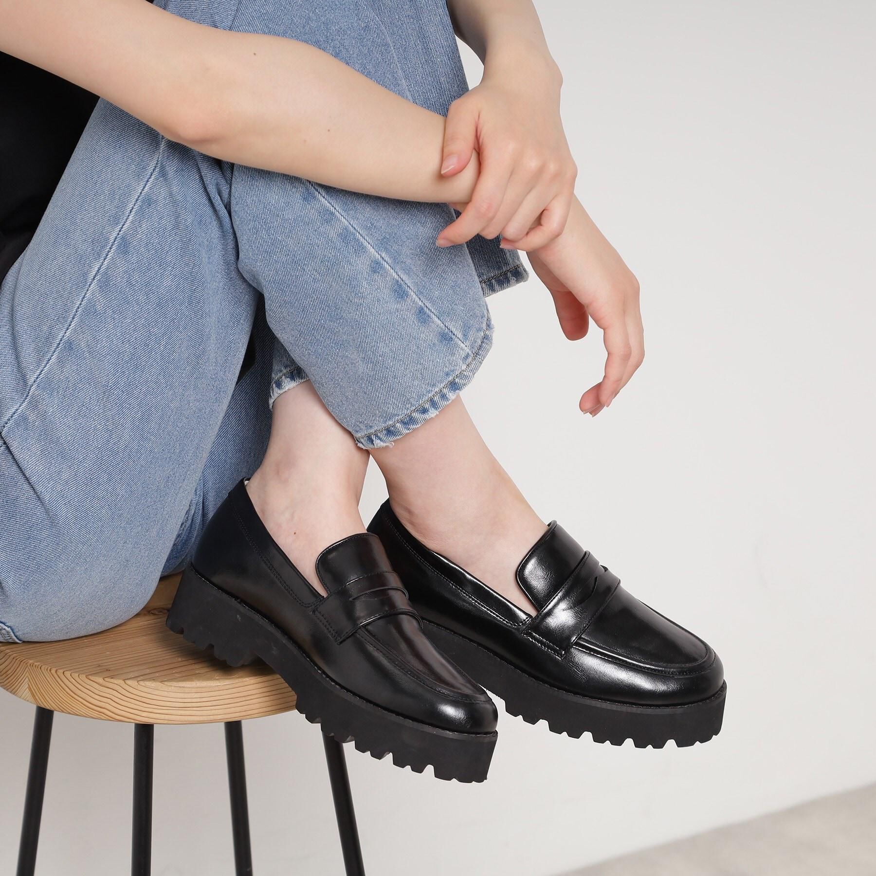 ESPERANZA「厚底コインローファー」|その他|ブラック(019)