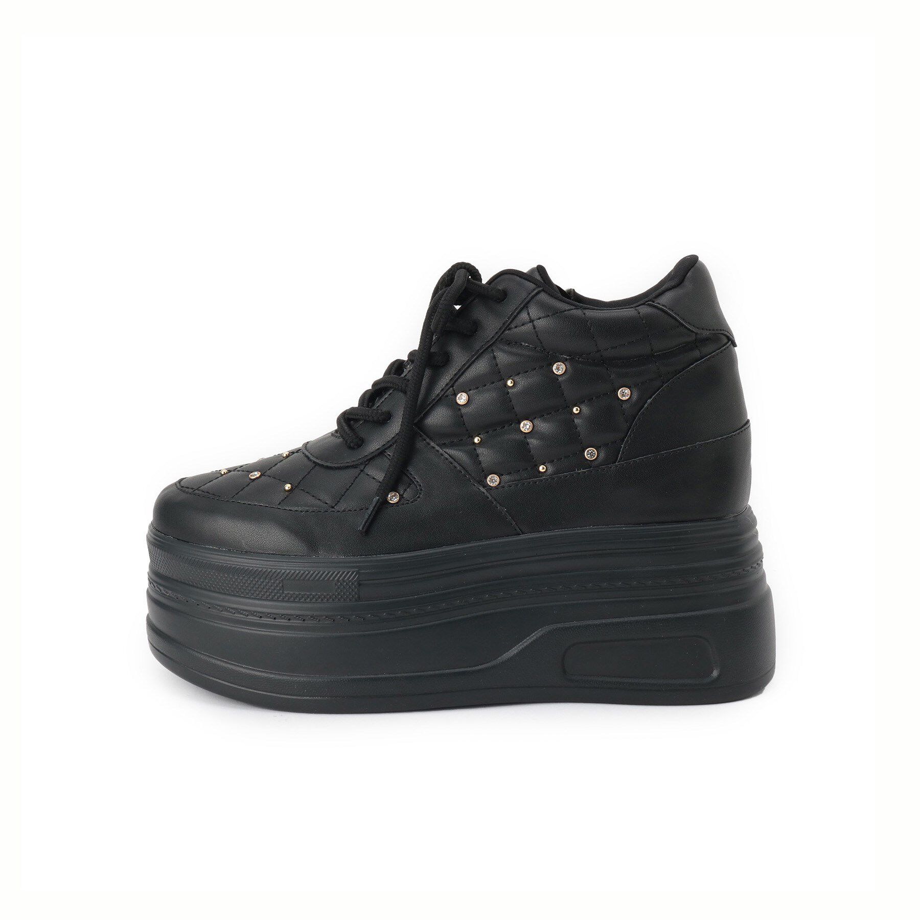 ESPERANZA「【EC先行販売】きゅんフィット厚底フラットキルティングスタッズスニーカー」|スニーカー|