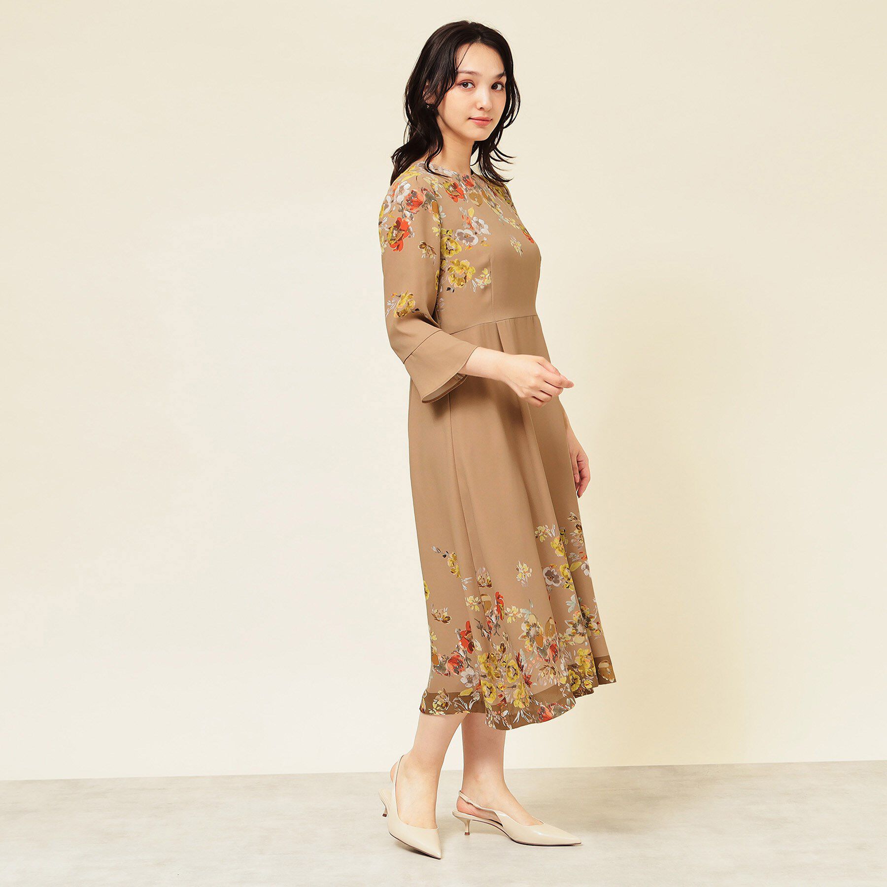 SunaUna「【co creation and yours／SS～L】花柄パネルワンピース」|ワンピース|