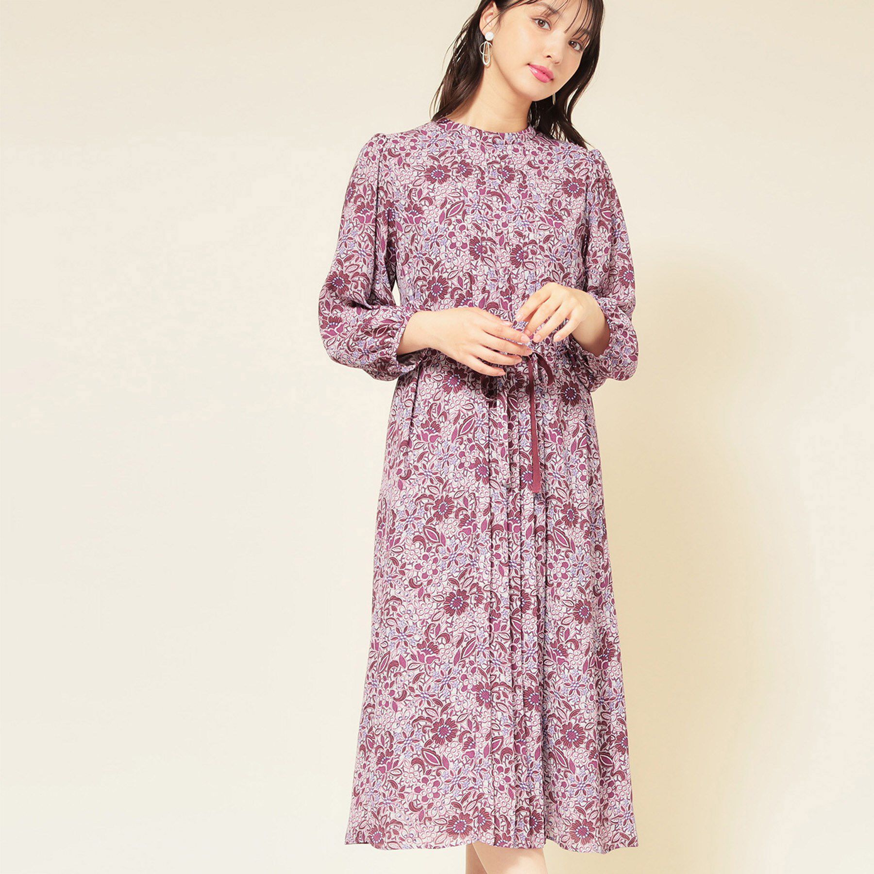 SunaUna「【co creation and yours／SS～L】レースプリーツワンピース」|ワンピース|