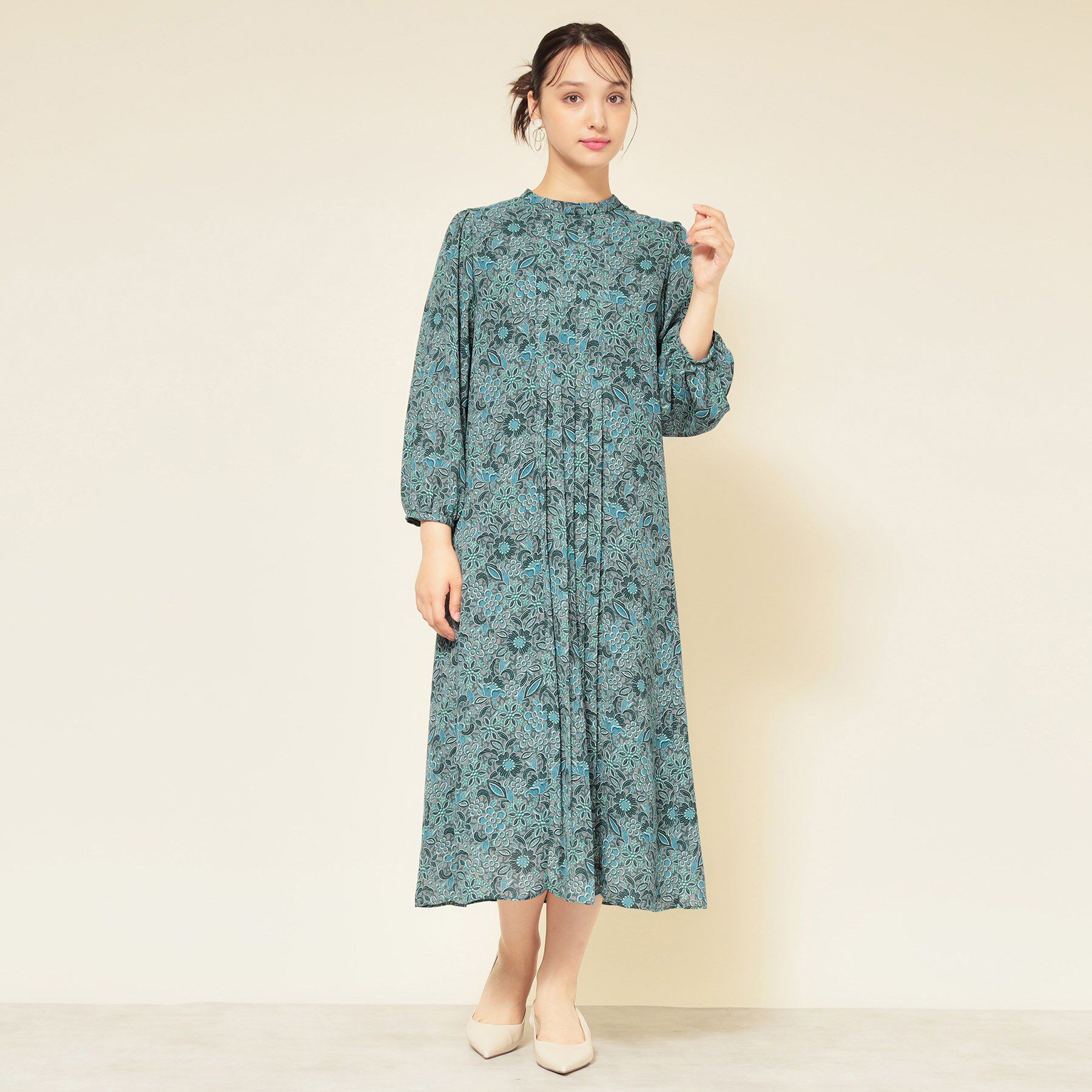 SunaUna「【co creation and yours／SS～L】レースプリーツワンピース」|ワンピース|