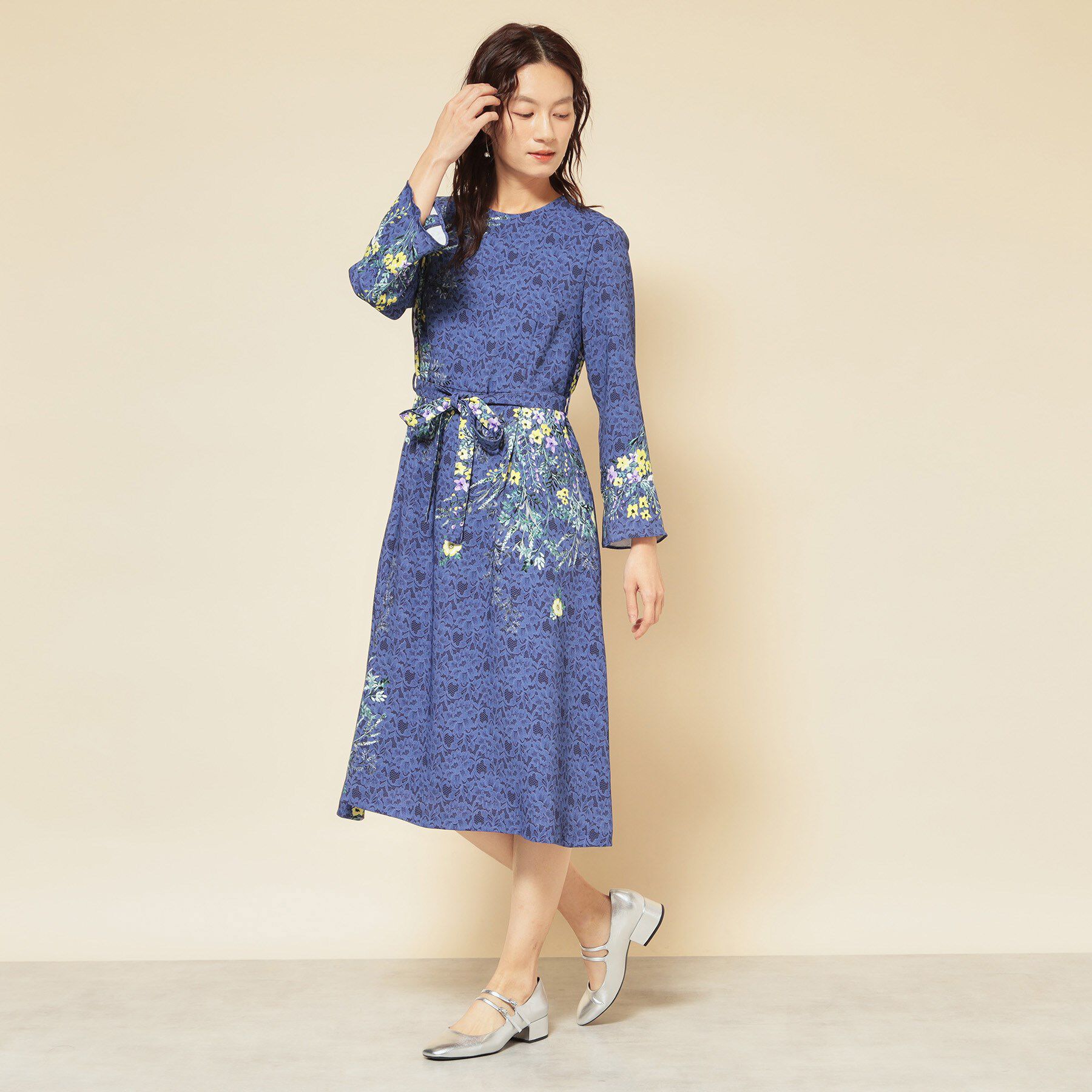 SunaUna「【co creation and yours／SS～L】レースプリント柄ワンピース」|ワンピース|