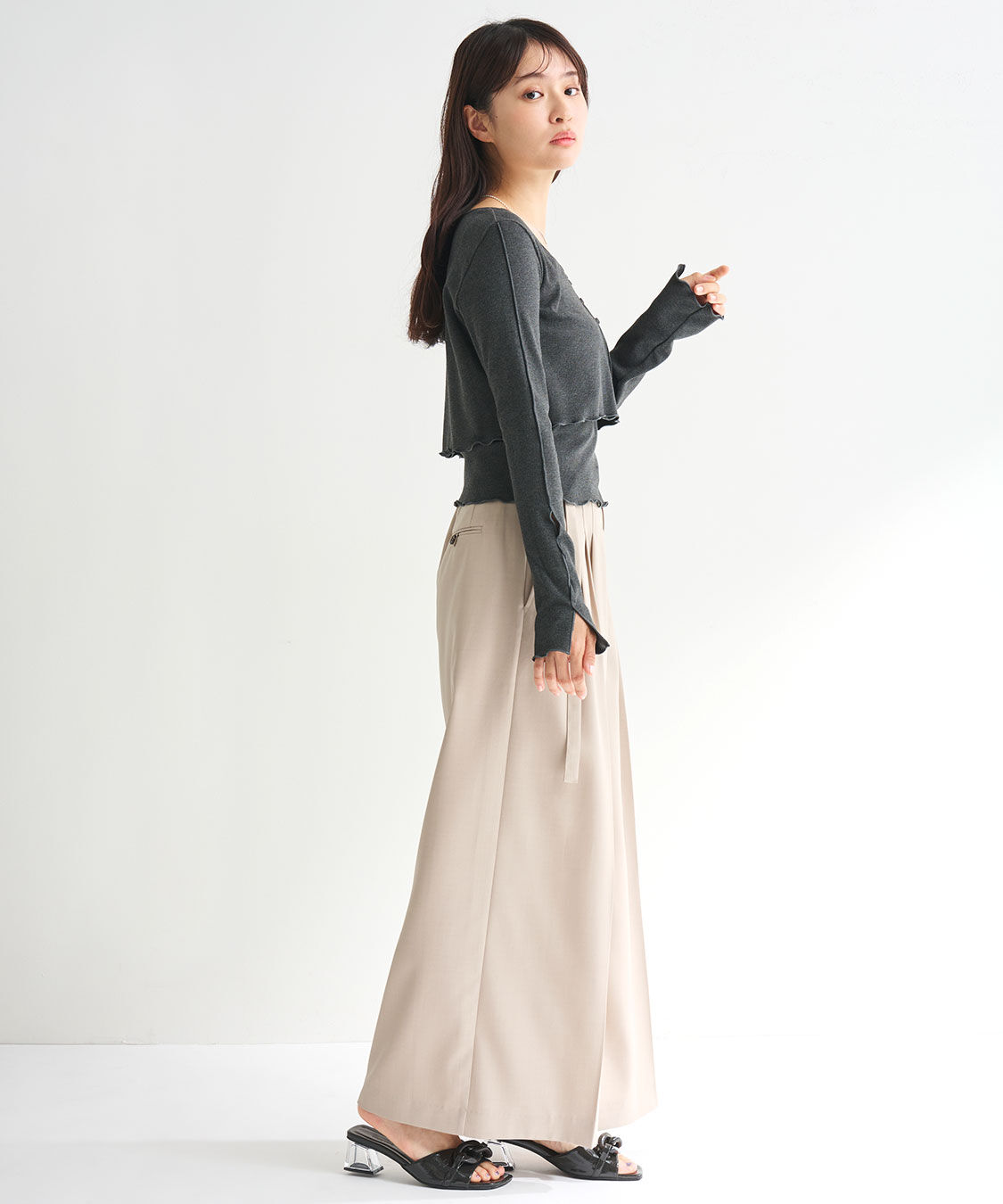 COCO DEAL「3タックワイドパンツ」|スラックス|