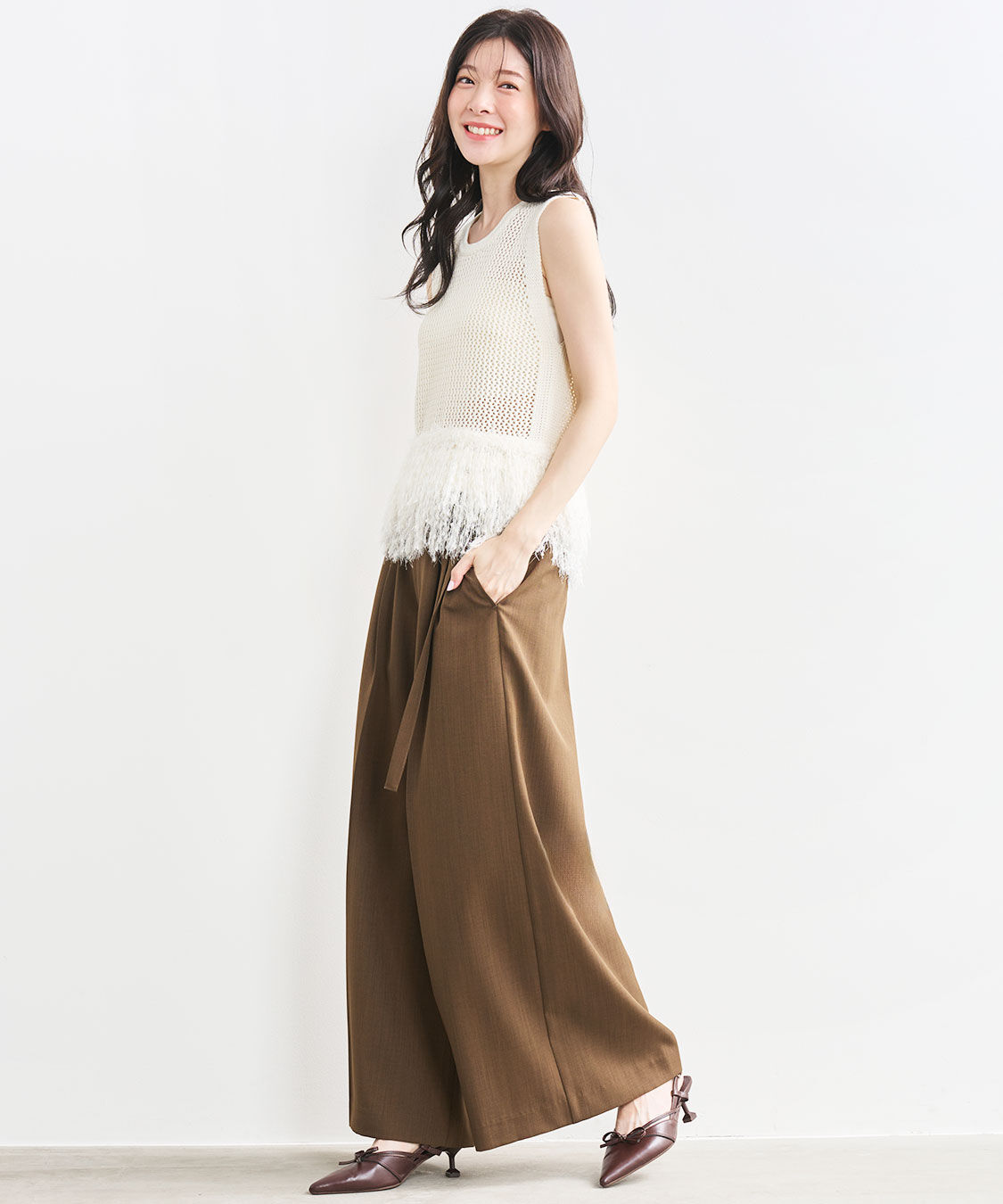 COCO DEAL「3タックワイドパンツ」|スラックス|