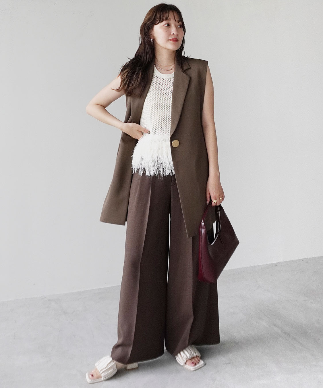 COCO DEAL「3タックワイドパンツ」|スラックス|