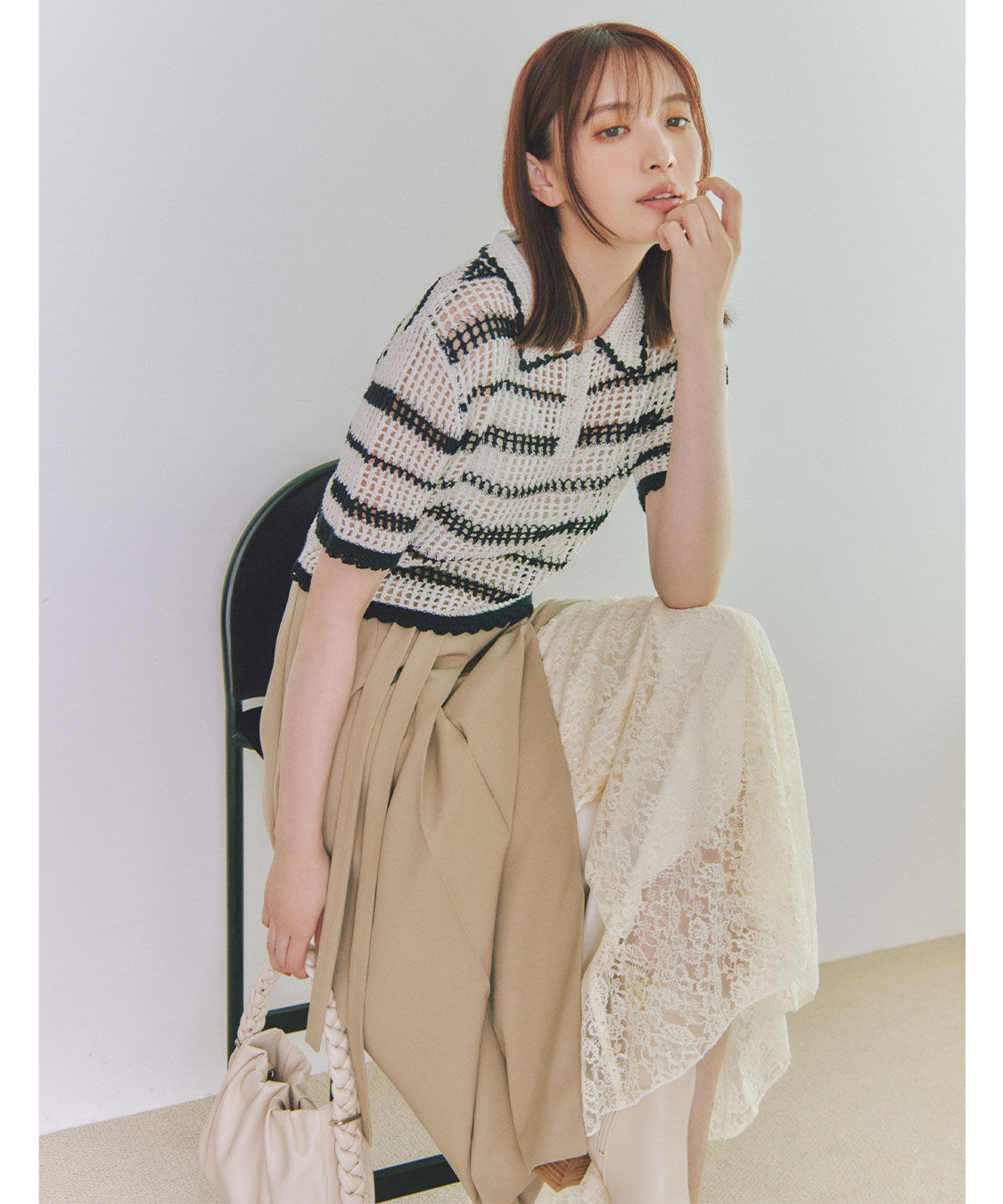 COCO DEAL「レースレイヤードナロースカート」|スカート|