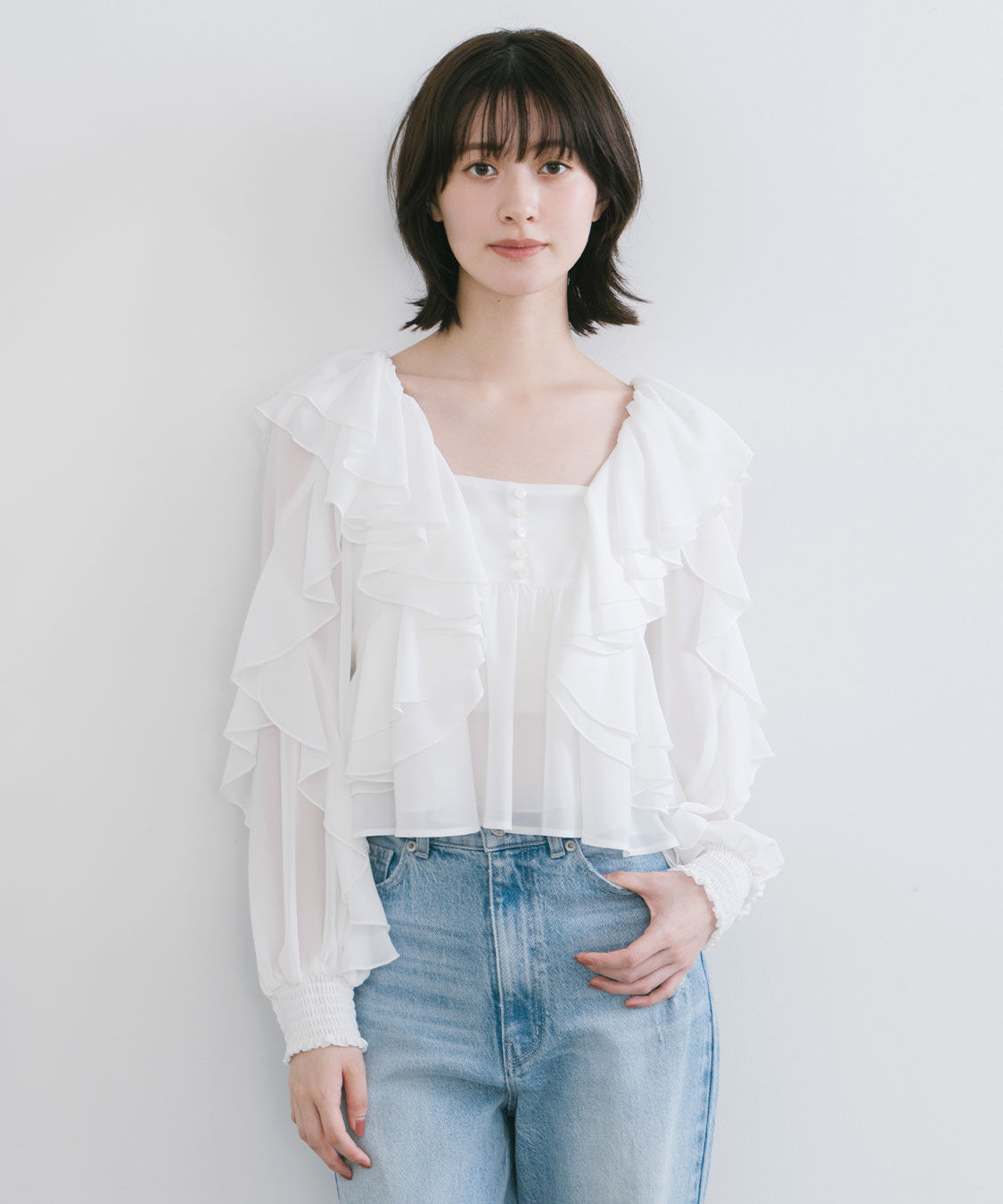 COCO DEAL「シフォンフリルブラウス」|シャツ・ブラウス|