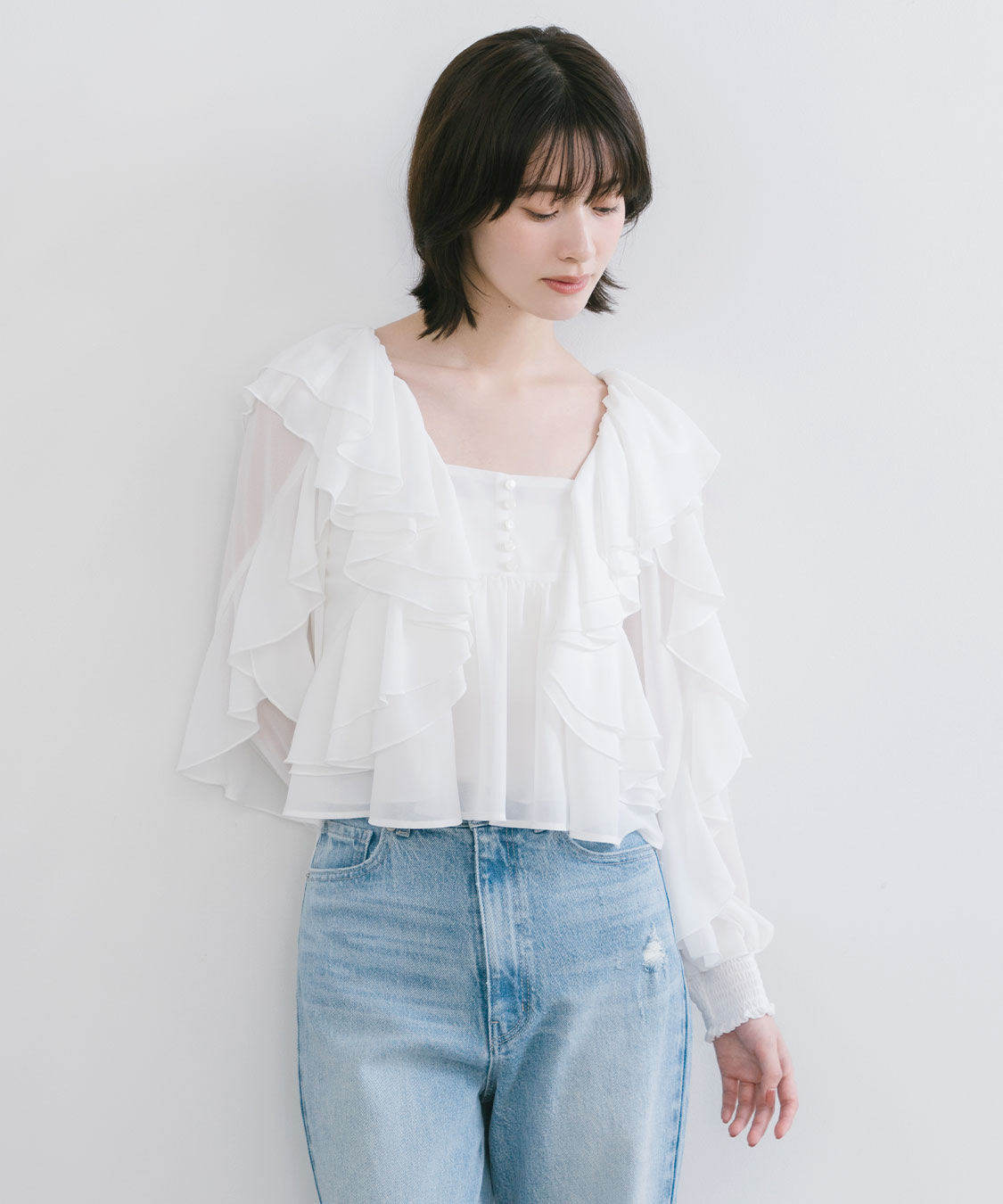 COCO DEAL「シフォンフリルブラウス」|シャツ・ブラウス|