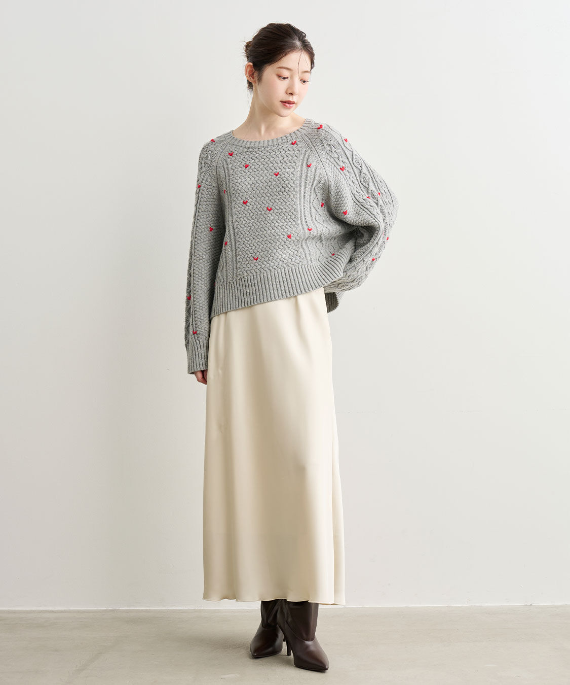 COCO DEAL「サテンナロースカート」|スカート|