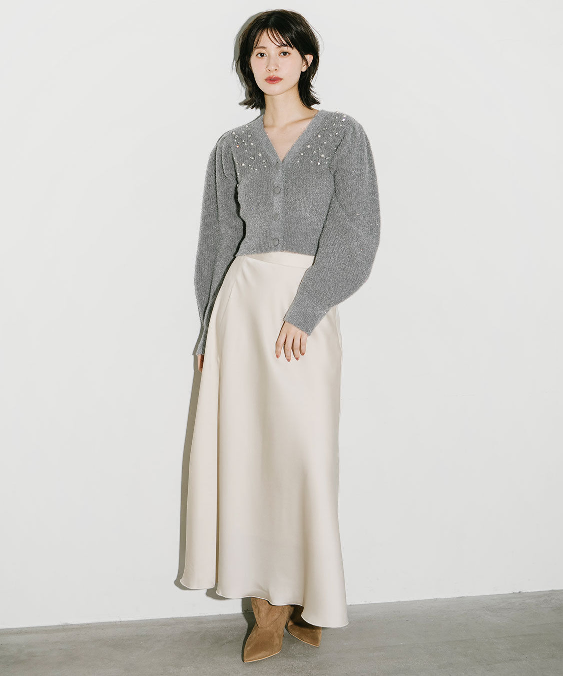 COCO DEAL「サテンナロースカート」|スカート|