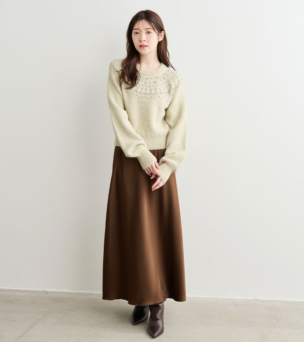 COCO DEAL「サテンナロースカート」|スカート|