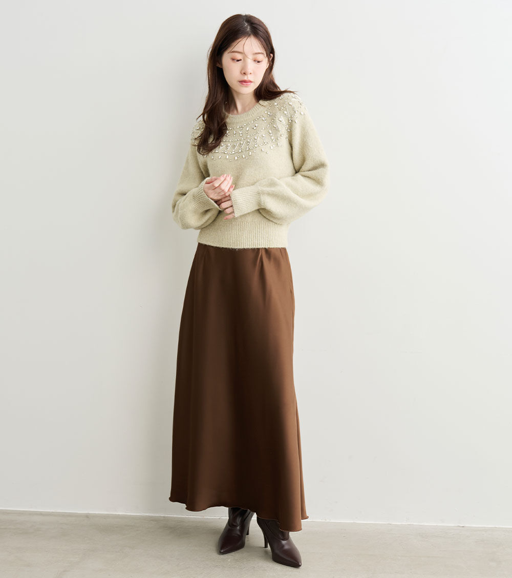 COCO DEAL「サテンナロースカート」|スカート|