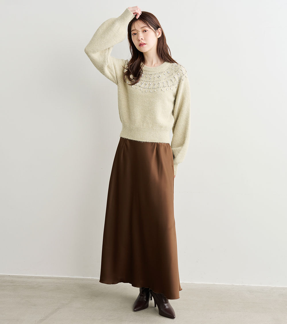 COCO DEAL「サテンナロースカート」|スカート|