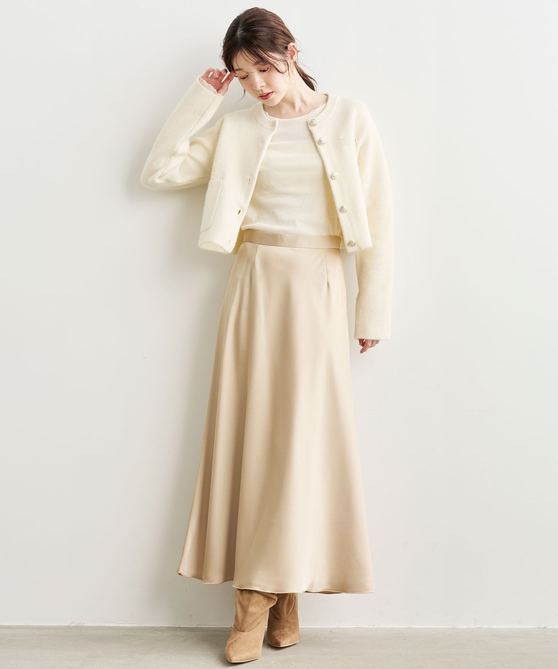 COCO DEAL「サテンナロースカート」|スカート|