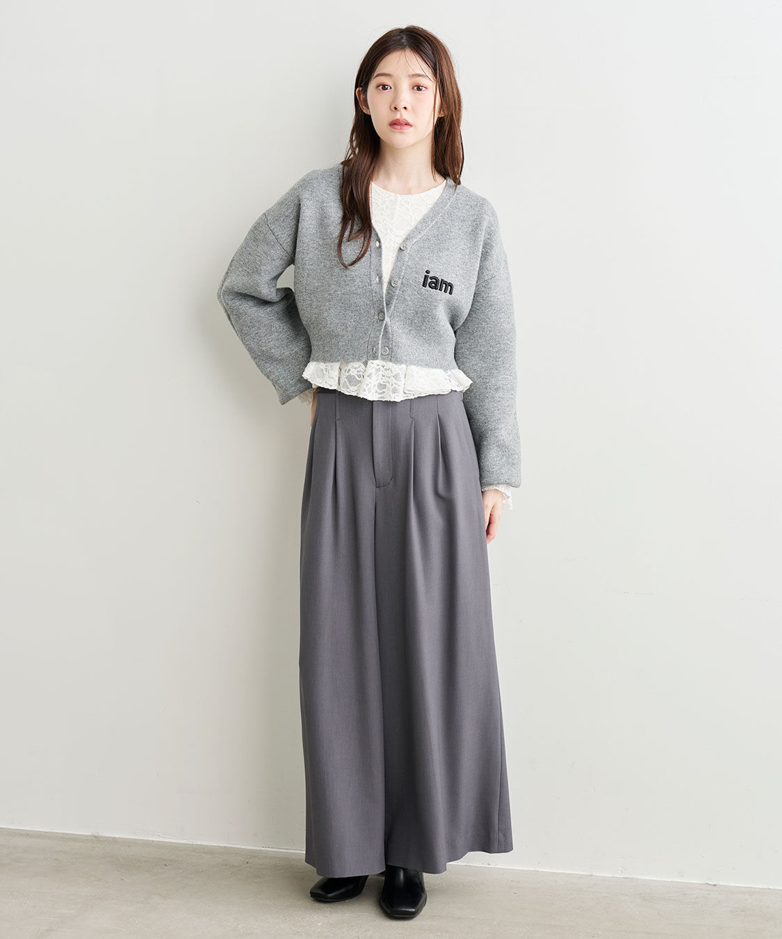 COCO DEAL「スウェットライクロゴニットカーディガン」|ニット・セーター|