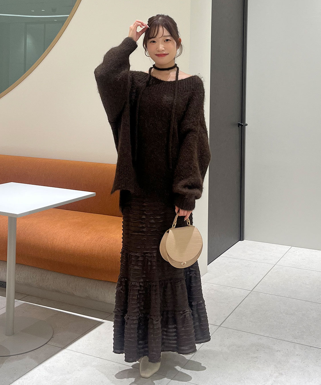 COCO DEAL「オフショルニット&times;フリルティアードスカート」|スカート|