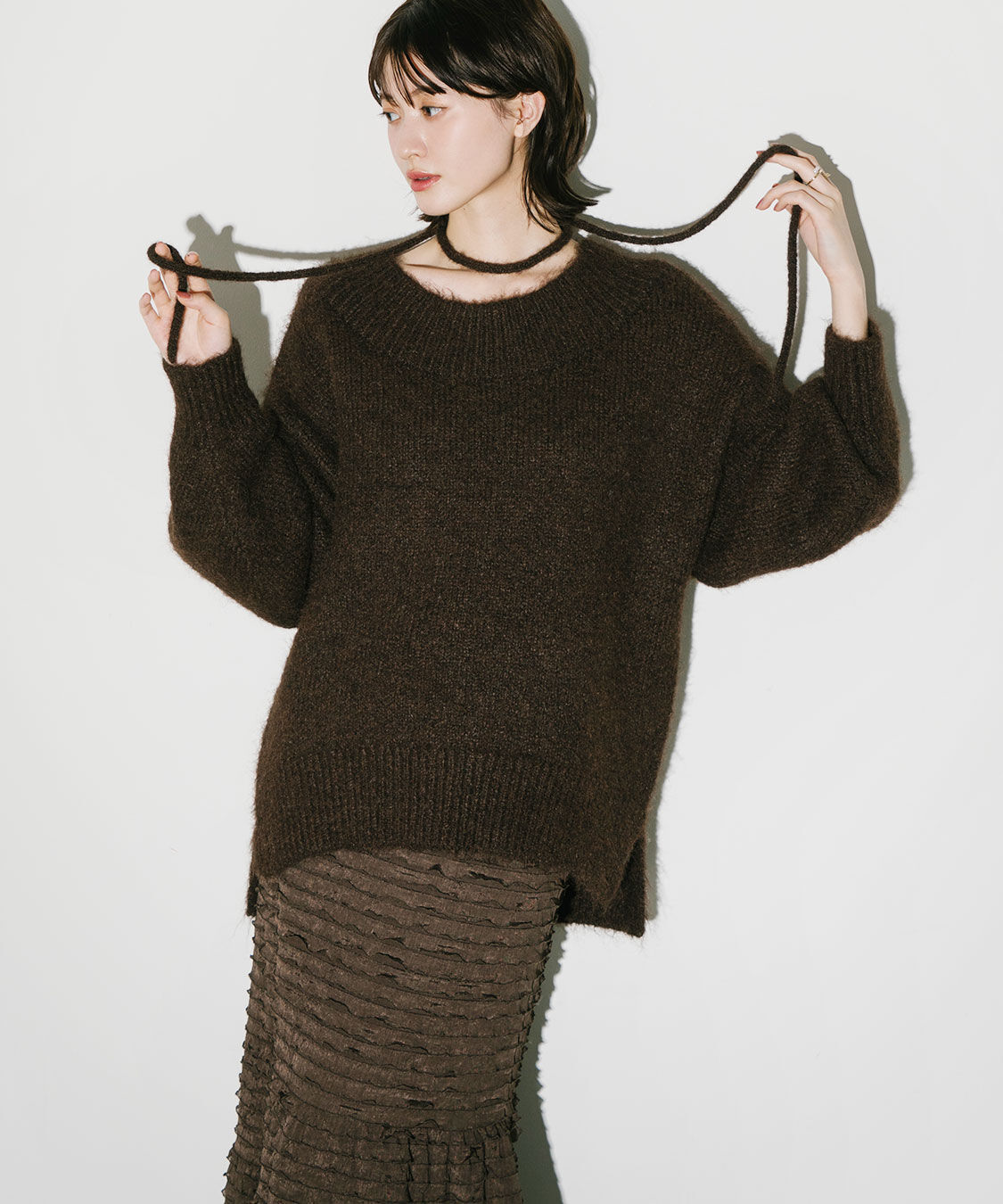 COCO DEAL「オフショルニット&times;フリルティアードスカート」|スカート|