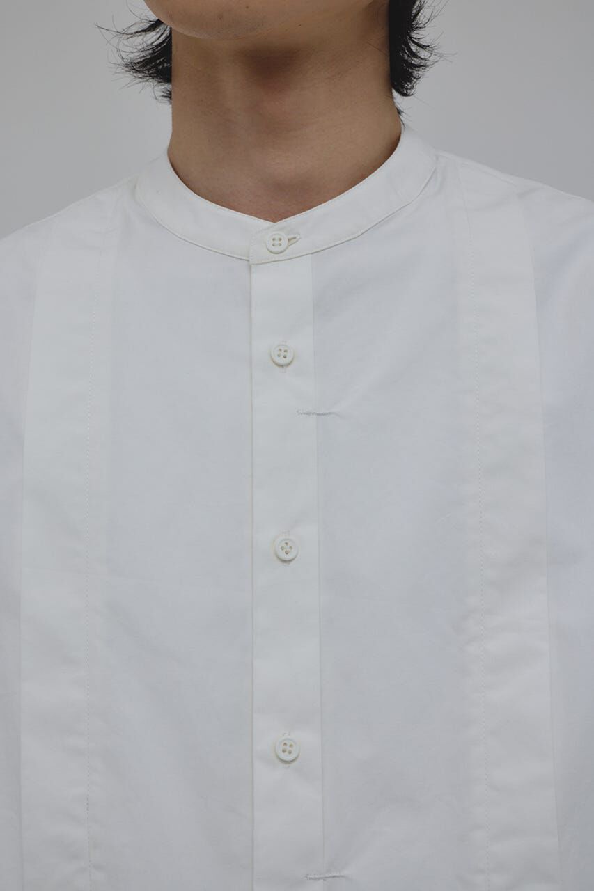 STYLEMIXER「タックデザインノーカラーシャツ」|シャツ・ブラウス|