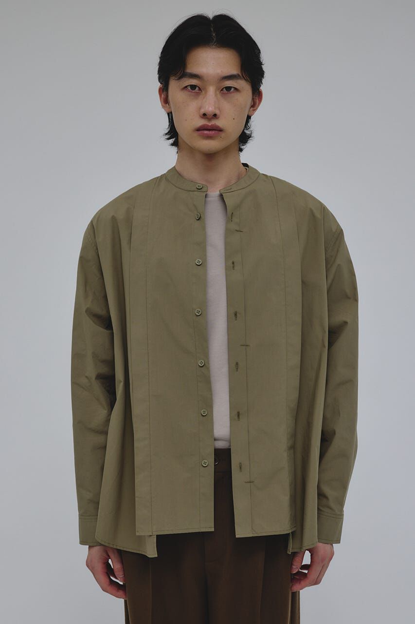 STYLEMIXER「タックデザインノーカラーシャツ」|シャツ・ブラウス|