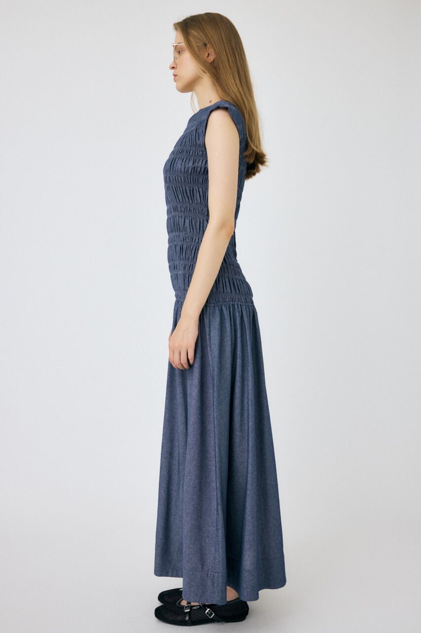 MOUSSY「SHIRRING GATHER SUMMER ドレス」|ワンピース|