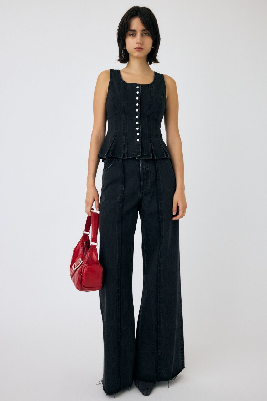 MOUSSY「TWO IN ONE ワイドストレートデニム」|デニム|