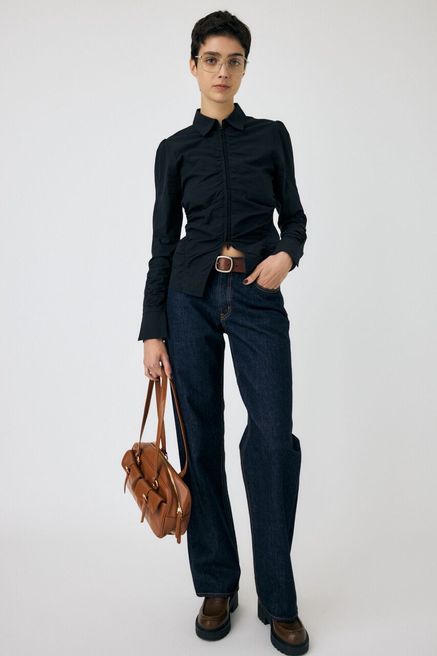 MOUSSY「ZIP UP WAIST SHAPE シャツ」|シャツ・ブラウス|