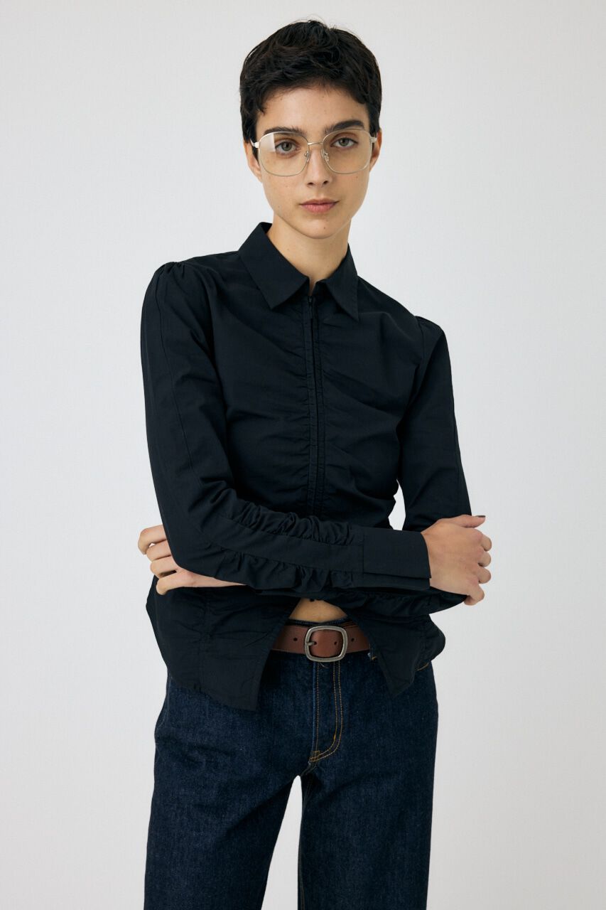 MOUSSY「ZIP UP WAIST SHAPE シャツ」|シャツ・ブラウス|