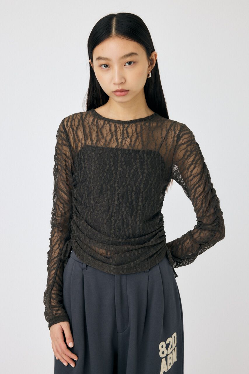 MOUSSY「SHIRRING レーストップス」|Tシャツ・カットソー|