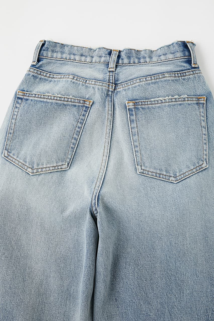 MOUSSY「HW DAMAGE LOOSE STRAIGHT」|デニム|