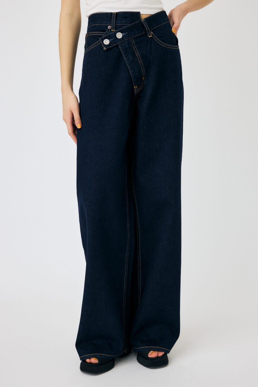 MOUSSY「CROSS WAIST WIDE STRAIGHT」|デニム|