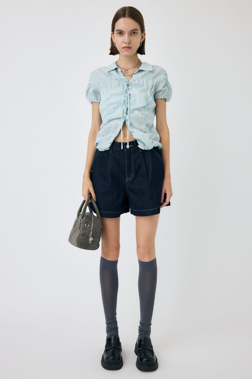 MOUSSY「SHIRRING RIBBON シャツ」|シャツ・ブラウス|