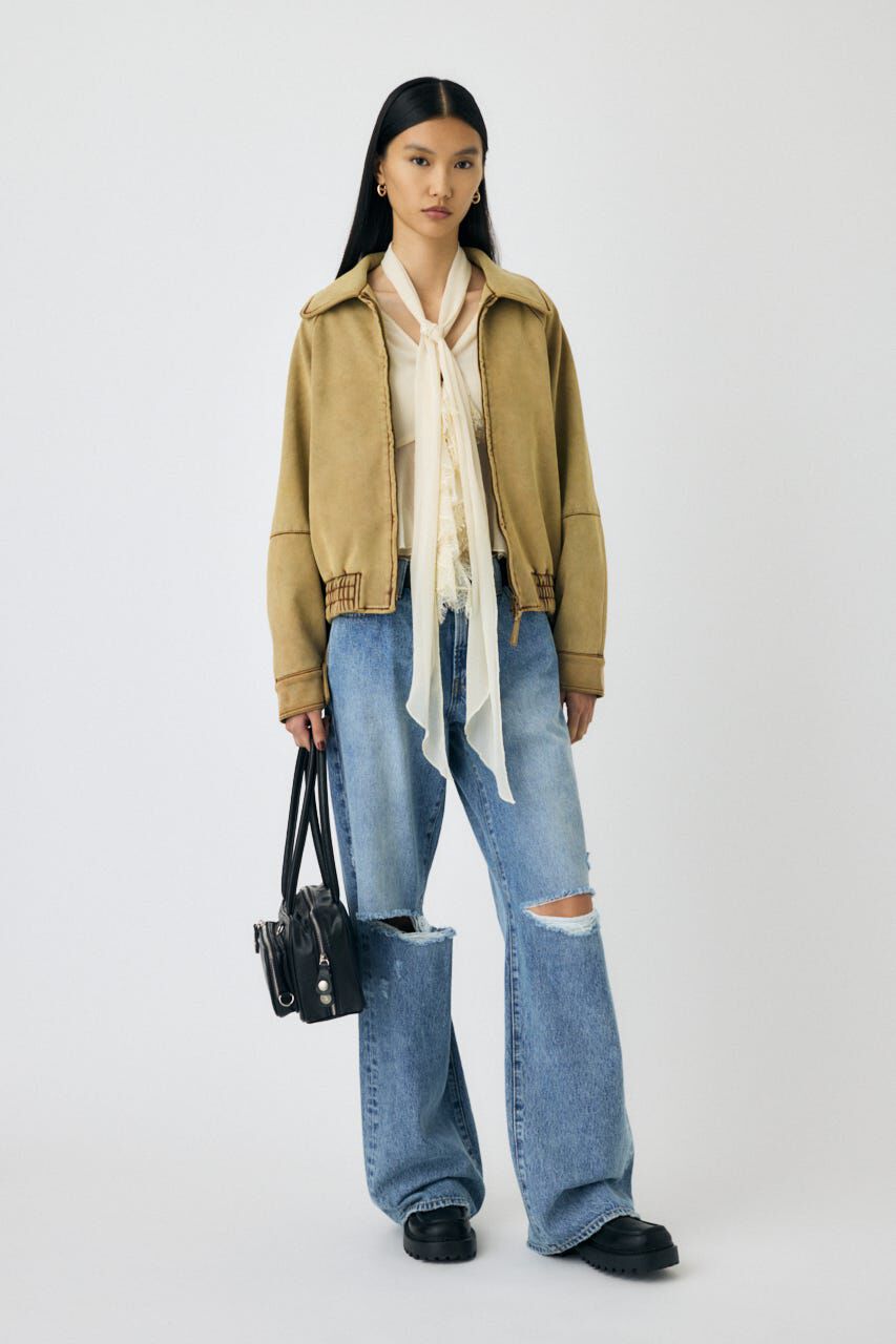 MOUSSY「F/SUEDE GATHER ブルゾン」|ブルゾン・スタジャン|