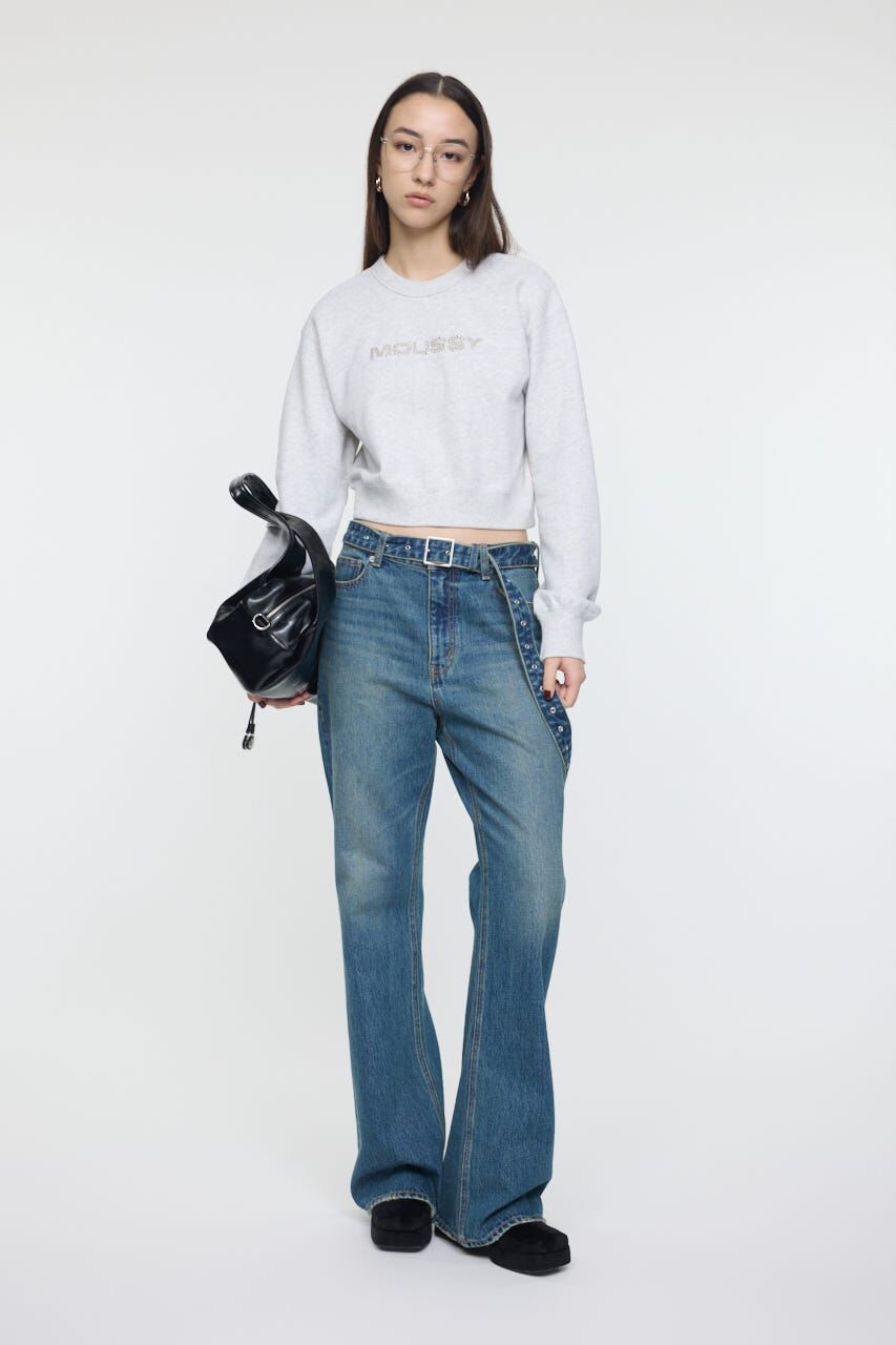 MOUSSY「LOW SLUNG ブーツカットパンツ」|デニム|
