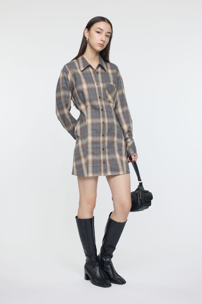 MOUSSY「CHECK SHIRT ドレス」|ワンピース|