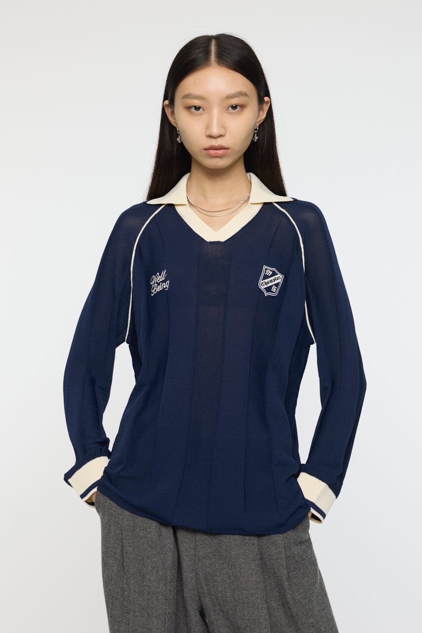 MOUSSY「KNIT GAME シャツ」|ニット・セーター|D/NVY3