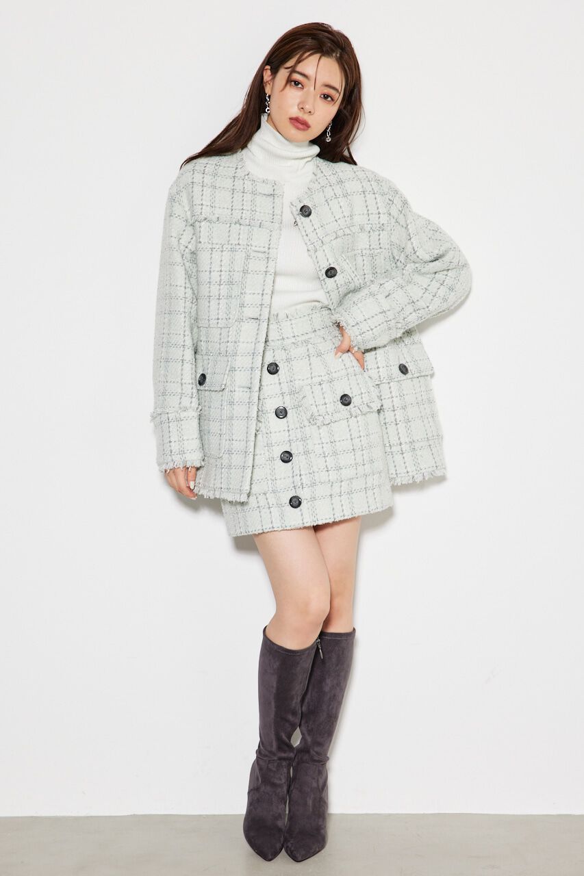 rienda「ノーカラーツイードウールMIX CT」|その他|