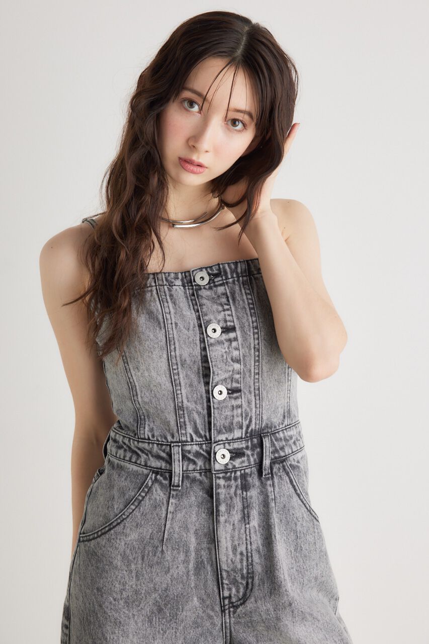 rienda「ビスチェライクDENIMロンパース」|その他|