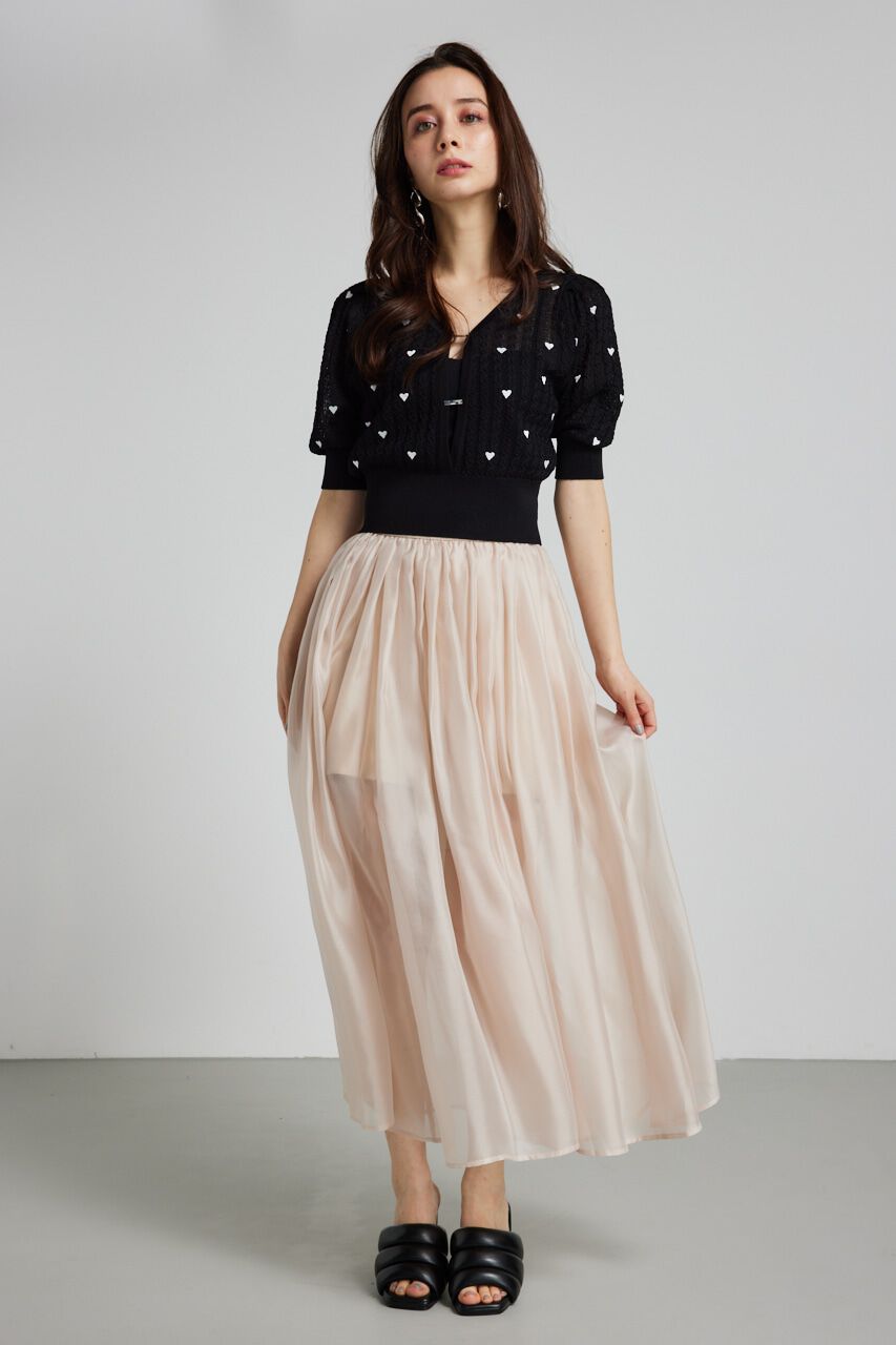 rienda「2WAYハートドットパフknitTOP」|ニット・セーター|