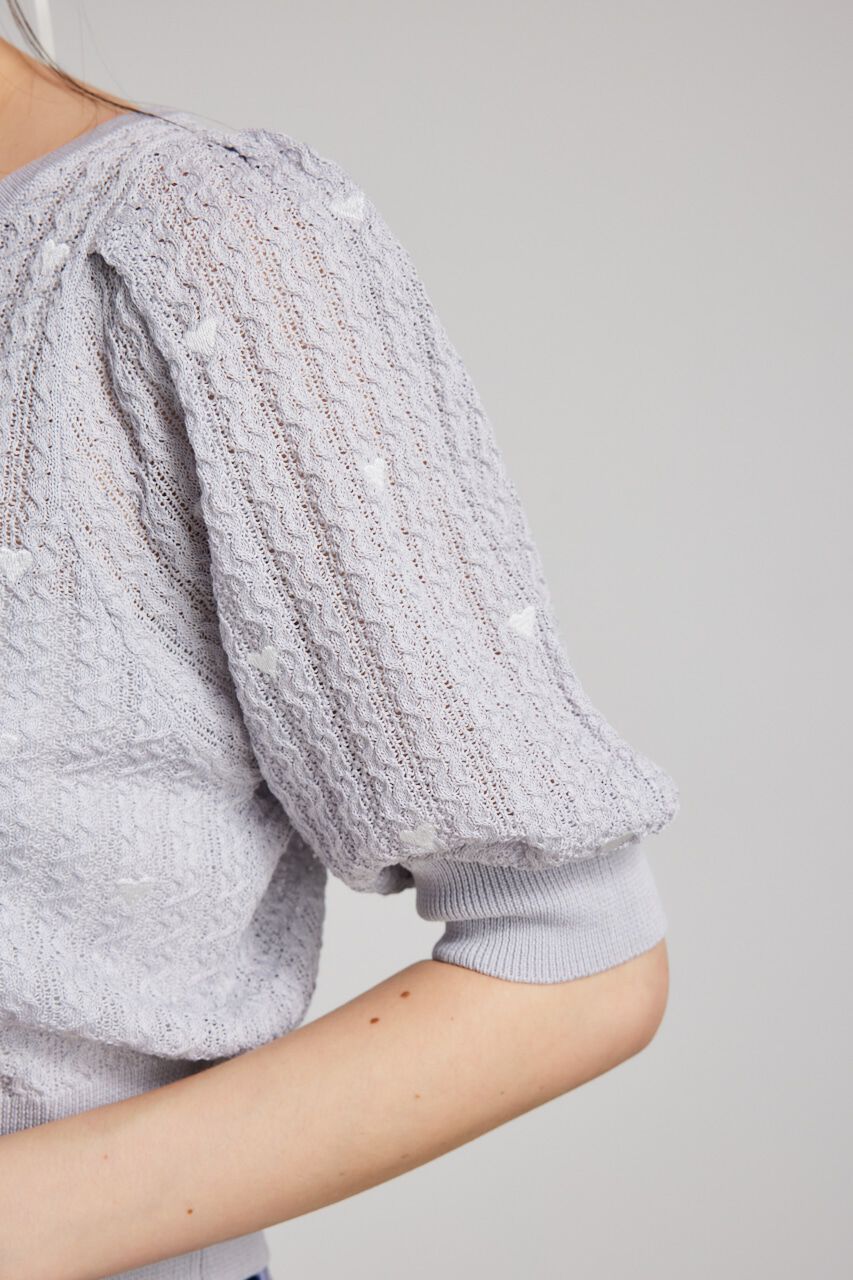 rienda「2WAYハートドットパフknitTOP」|ニット・セーター|