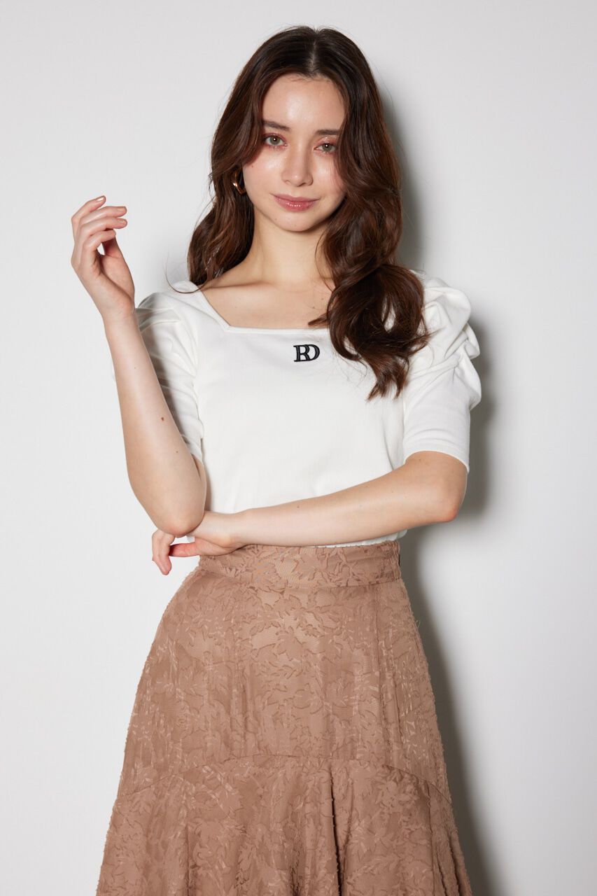 rienda「パフショルダーTシャツ」|Tシャツ・カットソー|WHT