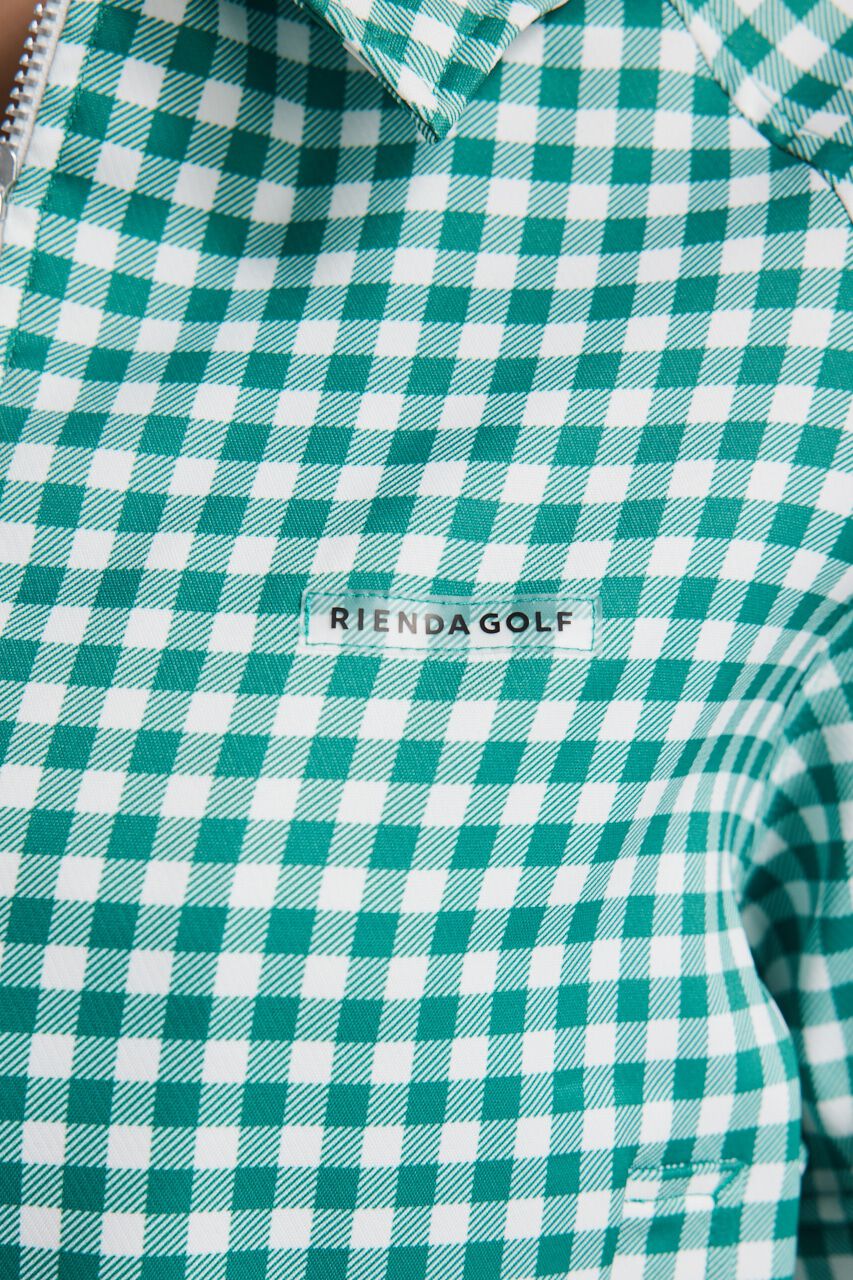 rienda「ギンガムチェックZIP UPブルゾン」|ブルゾン・スタジャン|