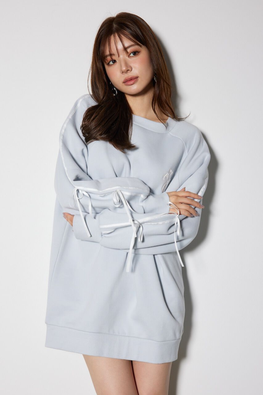 rienda「リボンスリーブ裏起毛ミニワンピース」|ワンピース|