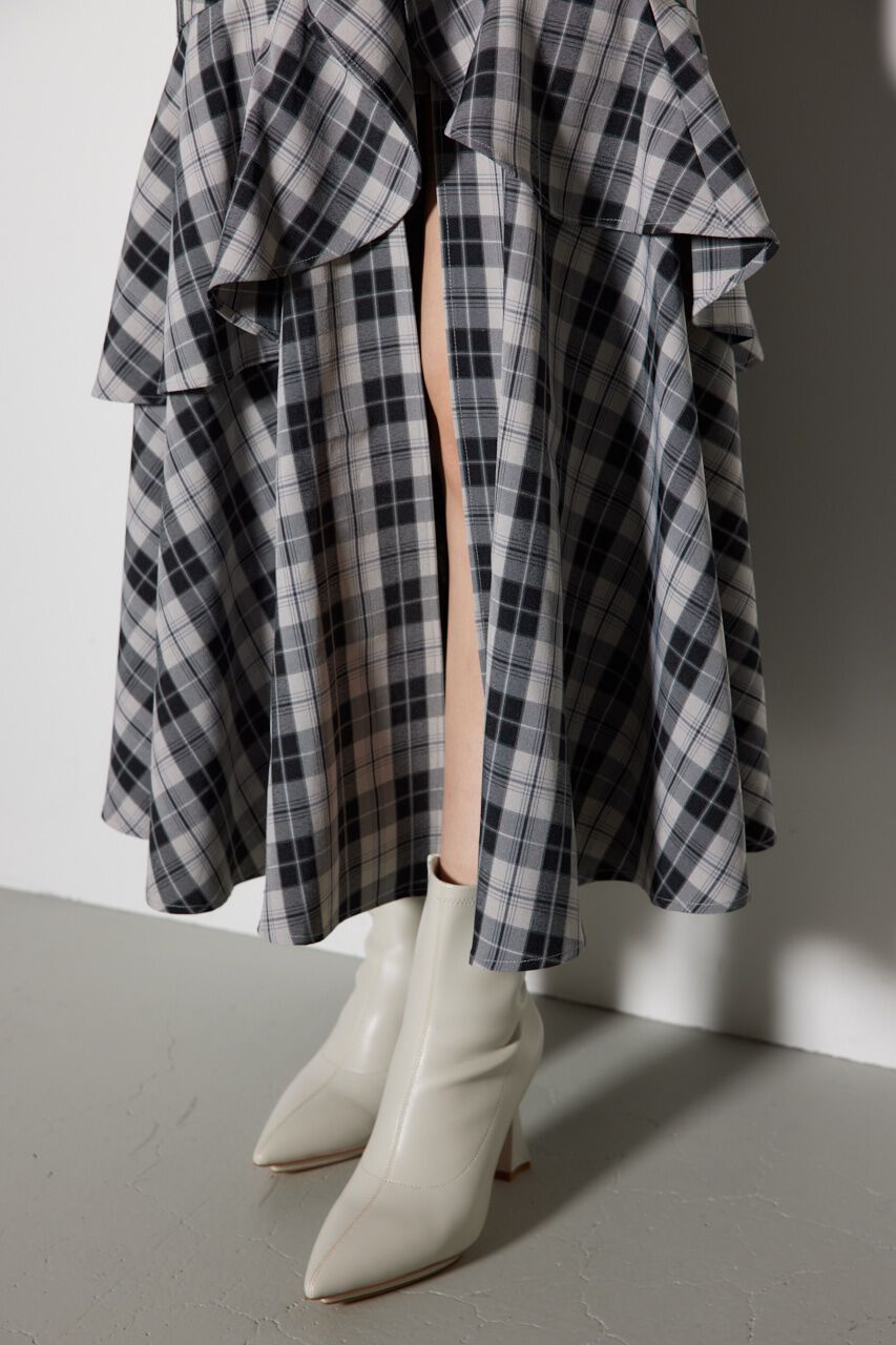 rienda「チェックフリルスリットスコートショートパンツ」|その他|