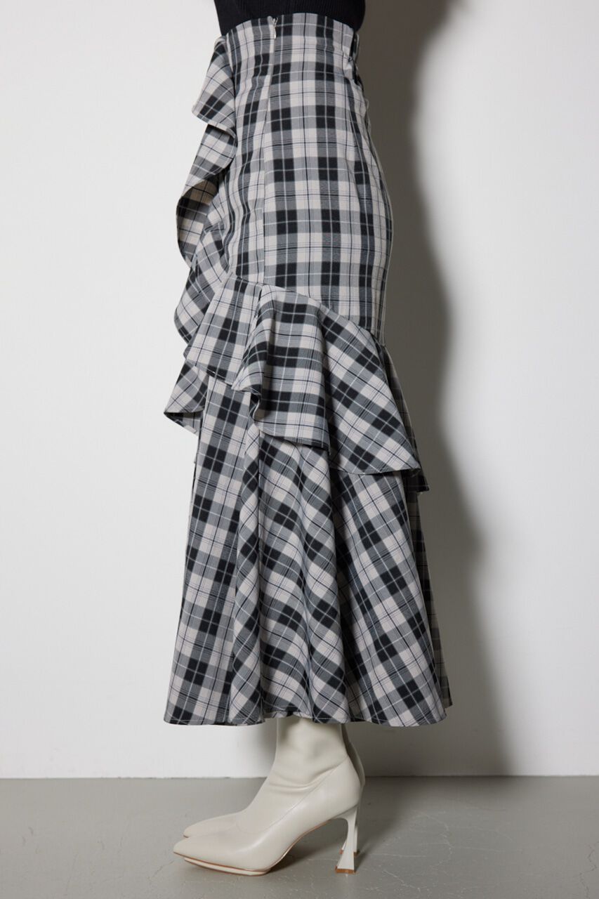 rienda「チェックフリルスリットスコートショートパンツ」|その他|