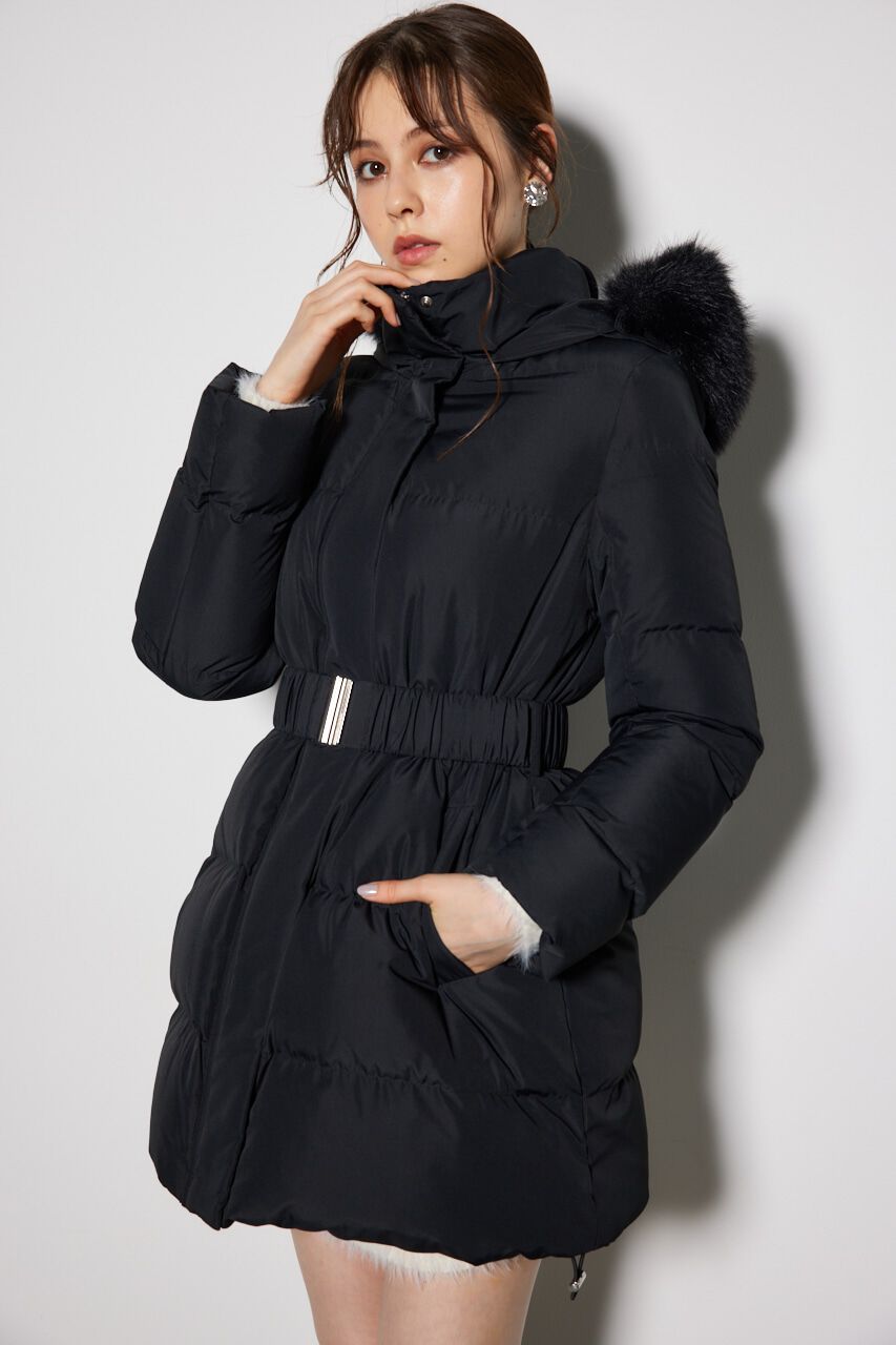 rienda「シャーリングゴムベルト付きシェイプダウンコート」|その他|