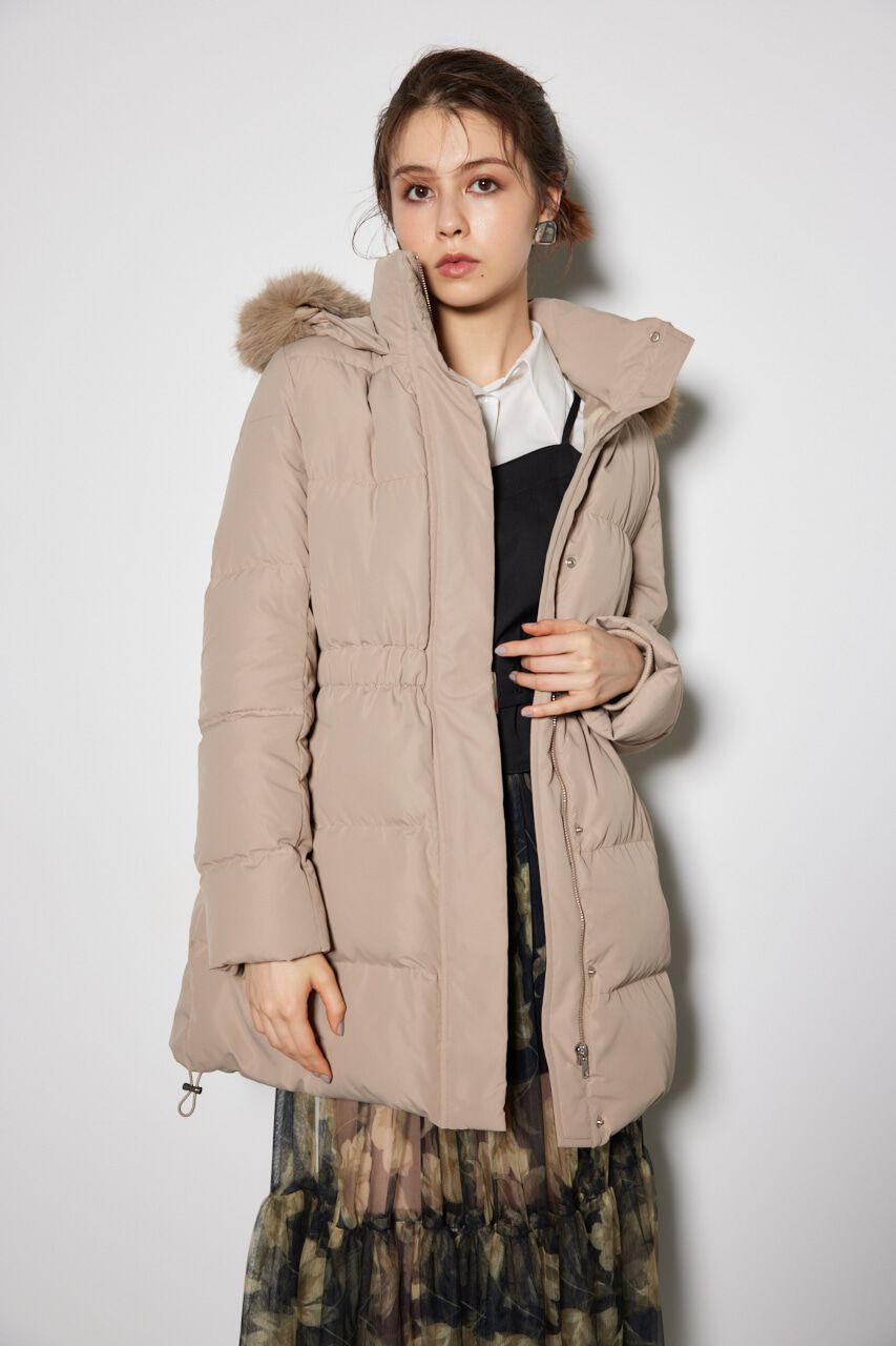 rienda「シャーリングゴムベルト付きシェイプダウンコート」|その他|