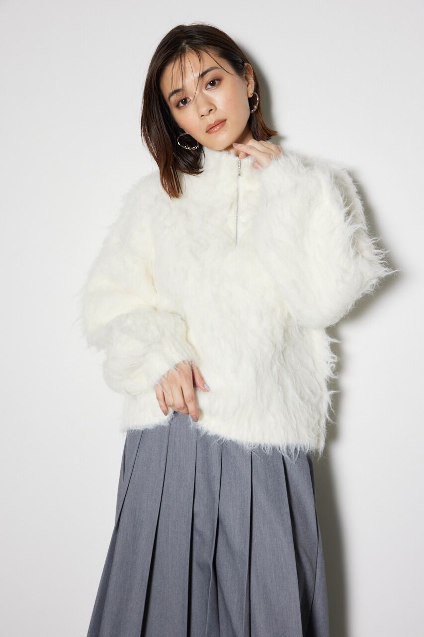 rienda「ハーフZIPソフティニットトップス」|ニット・セーター|