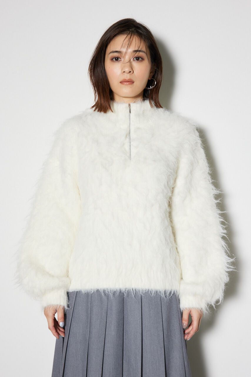 rienda「ハーフZIPソフティニットトップス」|ニット・セーター|