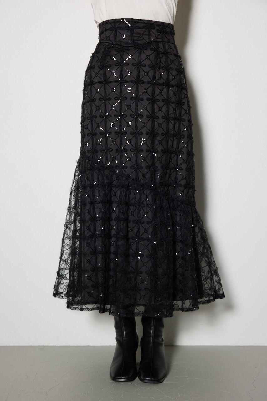 rienda「スパンコールチュールセミマーメイドスカート」|スカート|