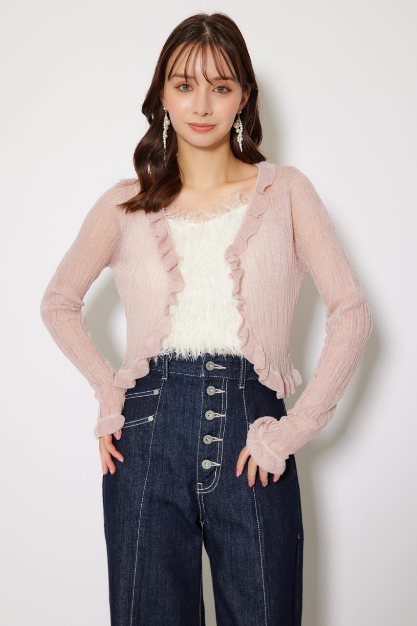 rienda「シアーフリルショートカーディガン」|カーディガン|PNK